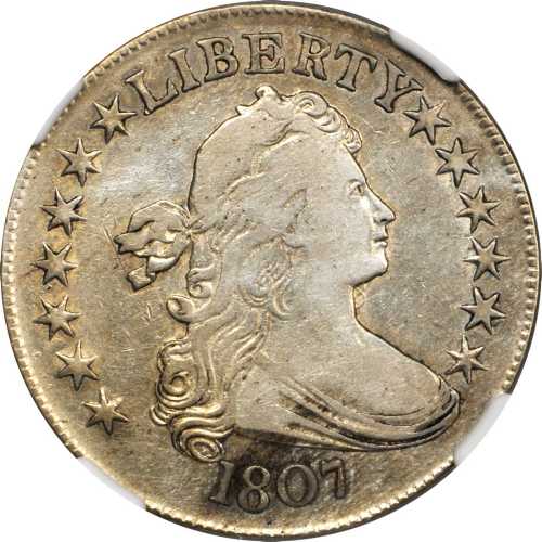 1807 Draped Bust Half Dollar. O-102, T-8. Rarity-2. VF-25 (NGC).