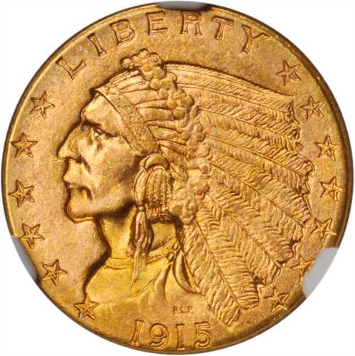 1915 Indian Quarter Eagle. MS-64 (NGC).