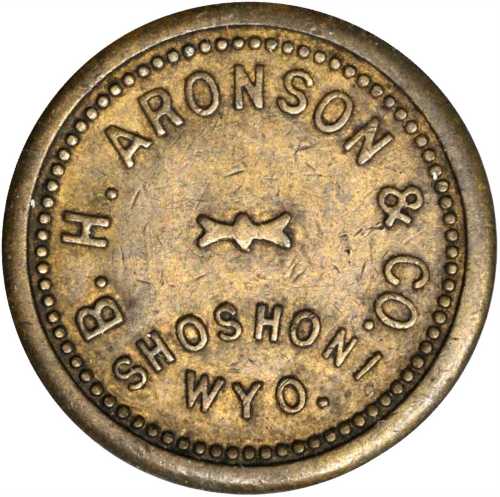 Wyoming--Shoshoni. Undated B. H. Aronson & Co. 5 Cents. Brass. 21 mm. EF-40.