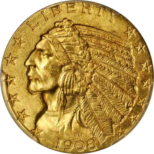 1908 Indian Half Eagle. MS-64 (PCGS). CAC.