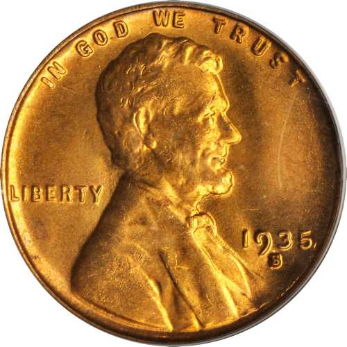 1935-S Lincoln Cent. MS-66 RD (PCGS). CAC.