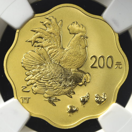 2005年乙酉(鸡)年生肖纪念金币1/2盎司梅花形 NGC PF 68