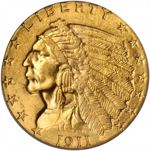 1911 Indian Quarter Eagle. MS-65 (PCGS). CAC.