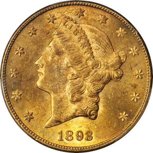 1893-CC Liberty Head Double Eagle. MS-62 (PCGS).