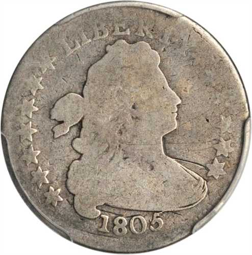 1805 Draped Bust Dime. JR-1. Rarity-4. 5 Berries. AG-3 (PCGS).