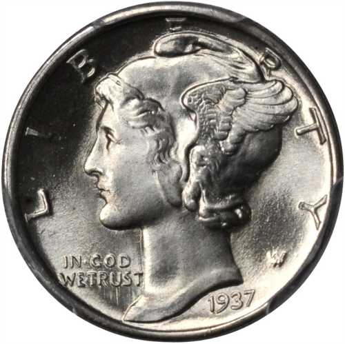 1937 Mercury Dime. PDS Set. MS-66 FB (PCGS). CAC.