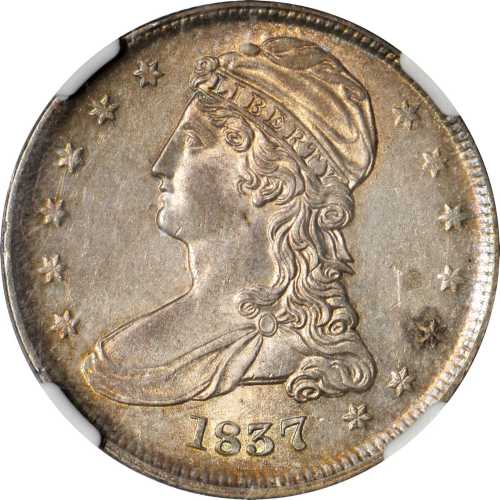 1837 Capped Bust Half Dollar. Reeded Edge. 50 CENTS. GR-24. Rarity-2. MS-64 (NGC).