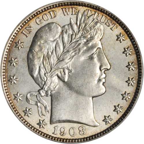 1908-D Barber Half Dollar. MS-64 (PCGS). CAC.