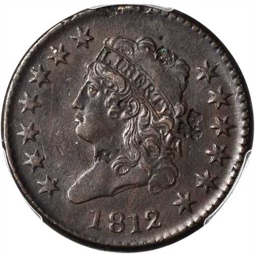 1812 Classic Head Cent. S-288. Rarity-3. Large Date. AU Details--Rim Damage (PCGS).