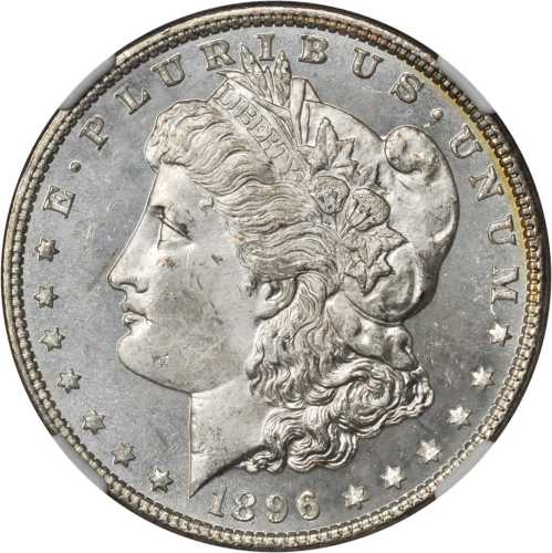 1896 Morgan Silver Dollar. MS-64+ PL (NGC). CAC.