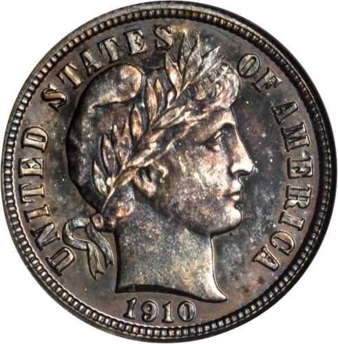 1910 Barber Dime. Proof-66 (NGC).