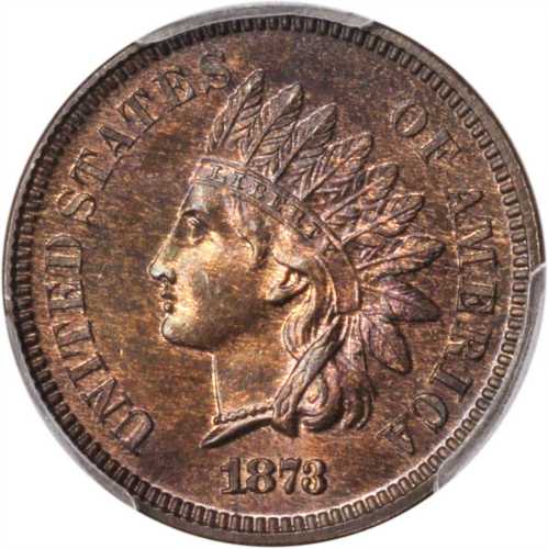 1873 Indian Cent. Close 3. Proof-64 BN (PCGS).