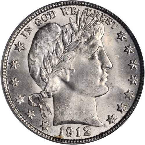 1912-D Barber Half Dollar. MS-64 (PCGS).