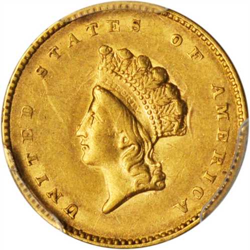 1855 Gold Dollar. Type II. EF-45 (PCGS).