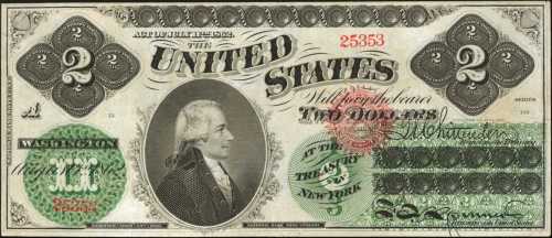 Fr. 41. 1862 $2 Legal Tender Note. Very Fine.