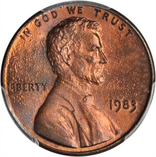 1983 Lincoln Cent. FS-801. Doubled Die Reverse. MS-65 RB (PCGS).