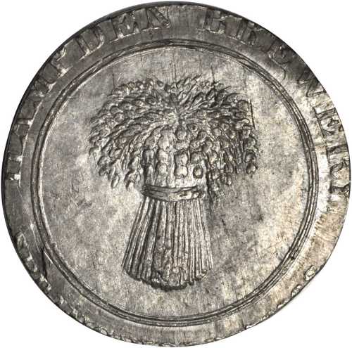 Massachusetts--Springfield. Undated Hampden Brewery. Miller-Mass 125 1/2(?). White Metal. 31 mm. AU-