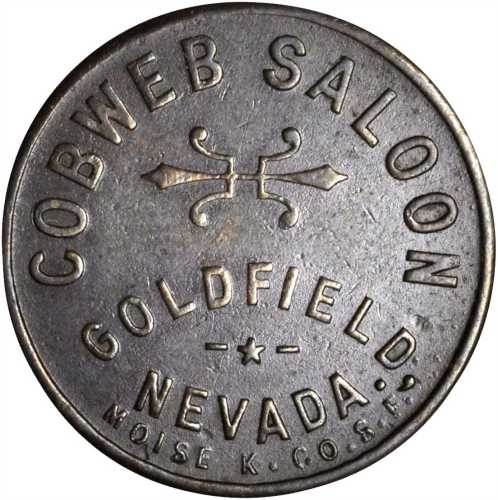 Nevada--Goldfield. Undated Cobweb Saloon. 6 1/4 Cents. Crass. 21 mm. VF-20.