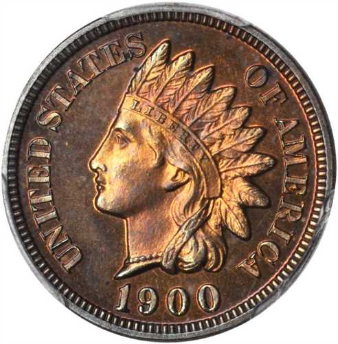 1900 Indian Cent. Proof-65 RB (PCGS). CAC.