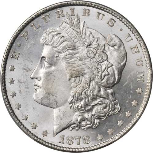 1878 Morgan Silver Dollar. 8 Tailfeathers. VAM-22A. MS-64 (PCGS).