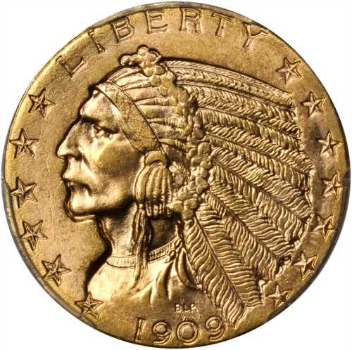 1909 Indian Half Eagle. MS-64 (PCGS).