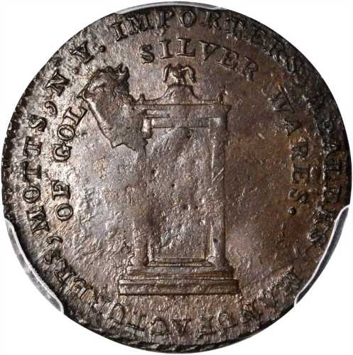 1789 Mott Token. Breen-1021, Rulau NY-612. Thin Planchet. Plain Edge. MS-61 (PCGS).
