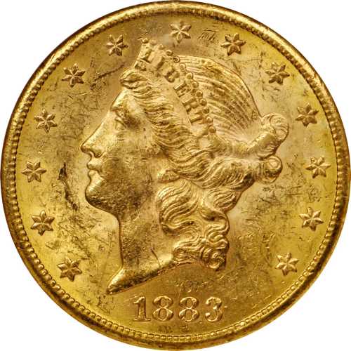 1883-CC Liberty Head Double Eagle. MS-61 (NGC).