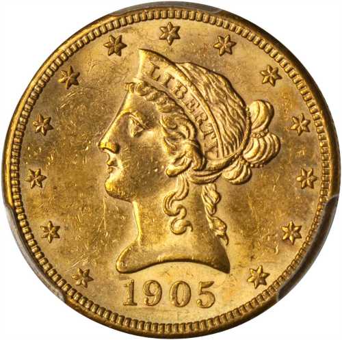 1905-S Liberty Head Eagle. MS-63 (PCGS). Gold Shield Holder.