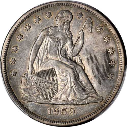 1859-O Liberty Seated Silver Dollar. EF Details--Environmental Damage (PCGS).