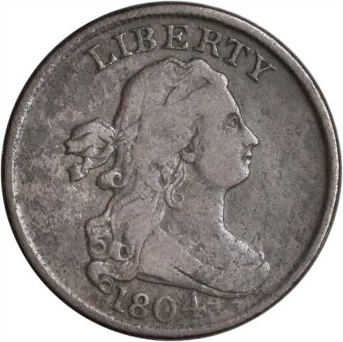 Lot of (5) 1804 Draped Bust Half Cents.