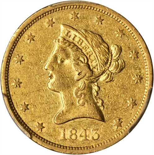 1843-O Liberty Head Eagle. VF-35 (PCGS).