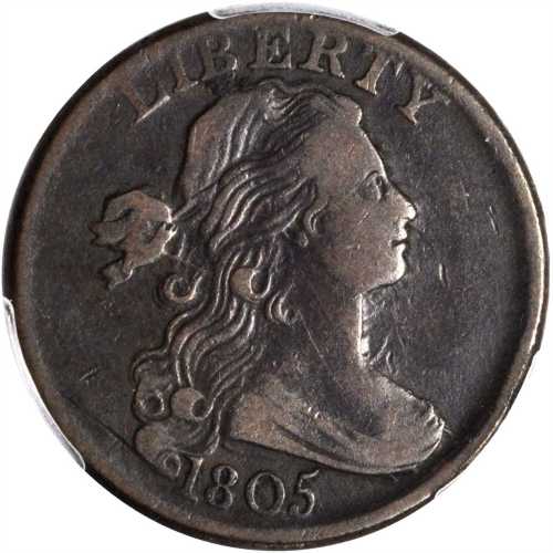1805 Draped Bust Cent. S-269. Rarity-1. VF-25 (PCGS).