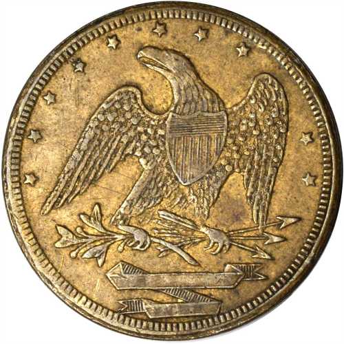 Undated (1876) J. W. & Co. 50 Token. Rulau-MV A373. Brass. 29 mm. EF-40.