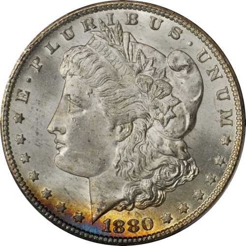 1880-CC Morgan Silver Dollar. MS-65 (PCGS).