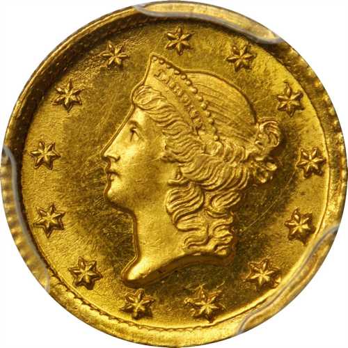 1849-D Gold Dollar. MS-63 (PCGS).