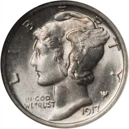 1917 Mercury Dime. MS-65 FB (NGC). CAC.