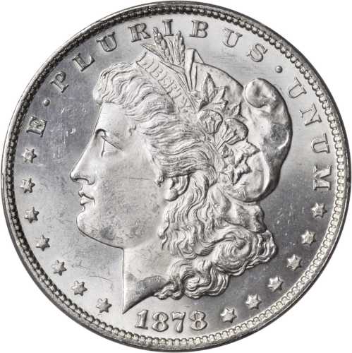 1878 Morgan Silver Dollar. 7/8 Tailfeathers. VAM-34. Hot 50 Variety. Weak. MS-63 (PCGS).