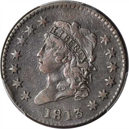 1813 Classic Head Cent. S-293. Rarity-2. VF Details--Cleaned (PCGS).