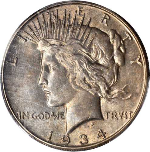 1934-S Peace Silver Dollar. MS-63 (PCGS).