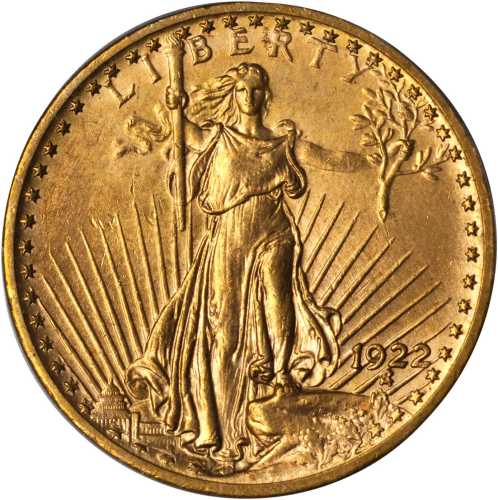 1922 Saint-Gaudens Double Eagle. MS-64 (PCGS).