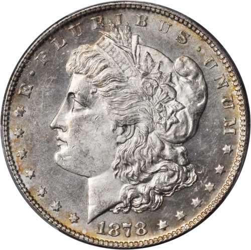 1878 Morgan Silver Dollar. 7/8 Tailfeathers. VAM-38. Strong. MS-63 (PCGS).
