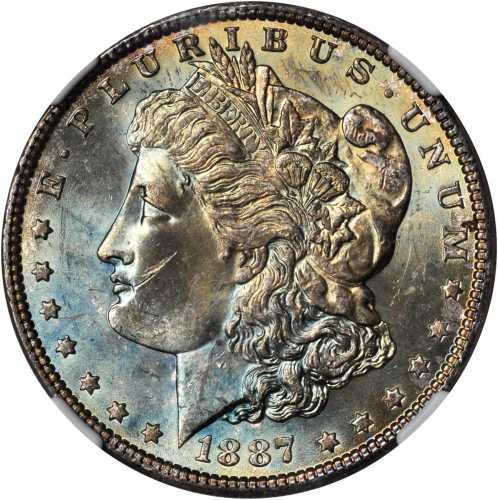 1887 Morgan Silver Dollar. MS-64+ (NGC).