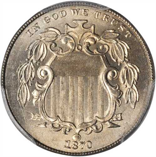 1870 Shield Nickel. MS-66+ (PCGS). CAC.