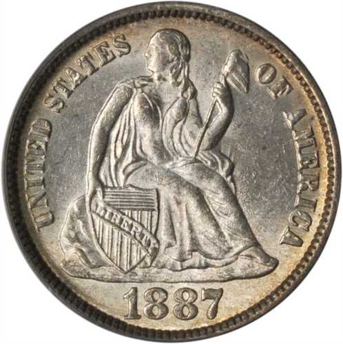 1887 Liberty Seated Dime. MS-65 (PCGS). CAC.