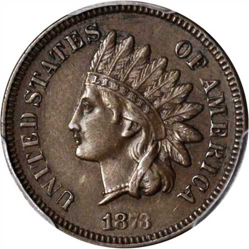 1873 Indian Cent. Close 3. Snow-1, FS-101. Doubled LIBERTY. EF-40 (PCGS).