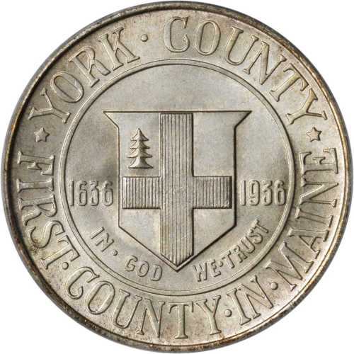 1936 York County, Maine Tercentenary. MS-67 (PCGS).