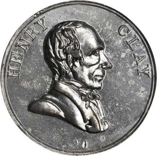 1844 Henry Clay. DeWitt-HC 1844-18. White metal. 37.0 mm. About Uncirculated Details—Whizzed (NGC).