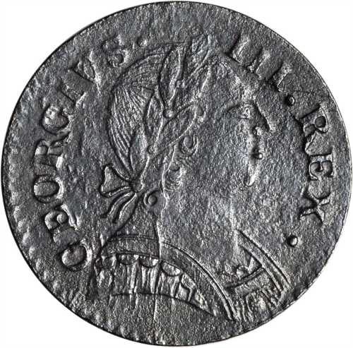 1787 Machins Mills Halfpenny. Vlack 18-87C,W-7930. Rarity-4. GEORGIVS III, Group III. Uncirculated D