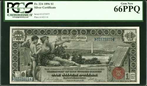 Fr. 224. 1886 $1 Silver Certificate. PCGS Gem New 66 PPQ.