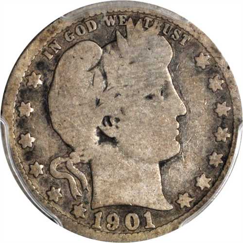 1901-S Barber Quarter. Good-4 (PCGS).